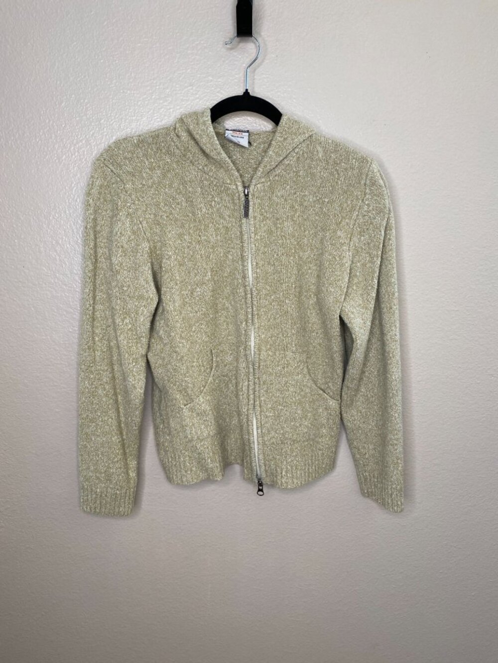 Columbia Womens XCO Knit Full-Zip Hooded Sweater L Tan Heathered Warm Casual